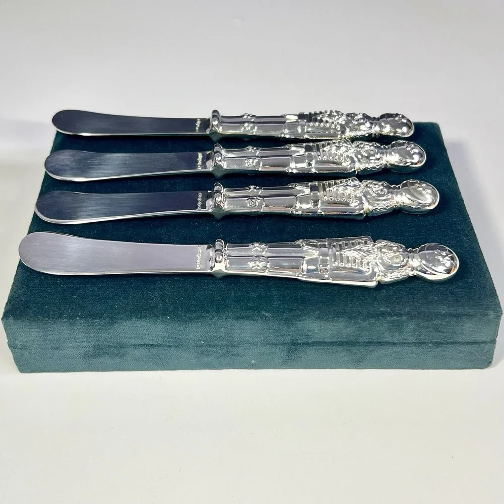 Silver Treasures Godinger Toy Soldier Knife Set of 4 Cheese Butter Spread‎ XMAS